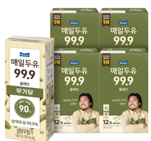 매일두유 99.9 플레인, 190ml, 48개